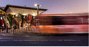 Train station at night